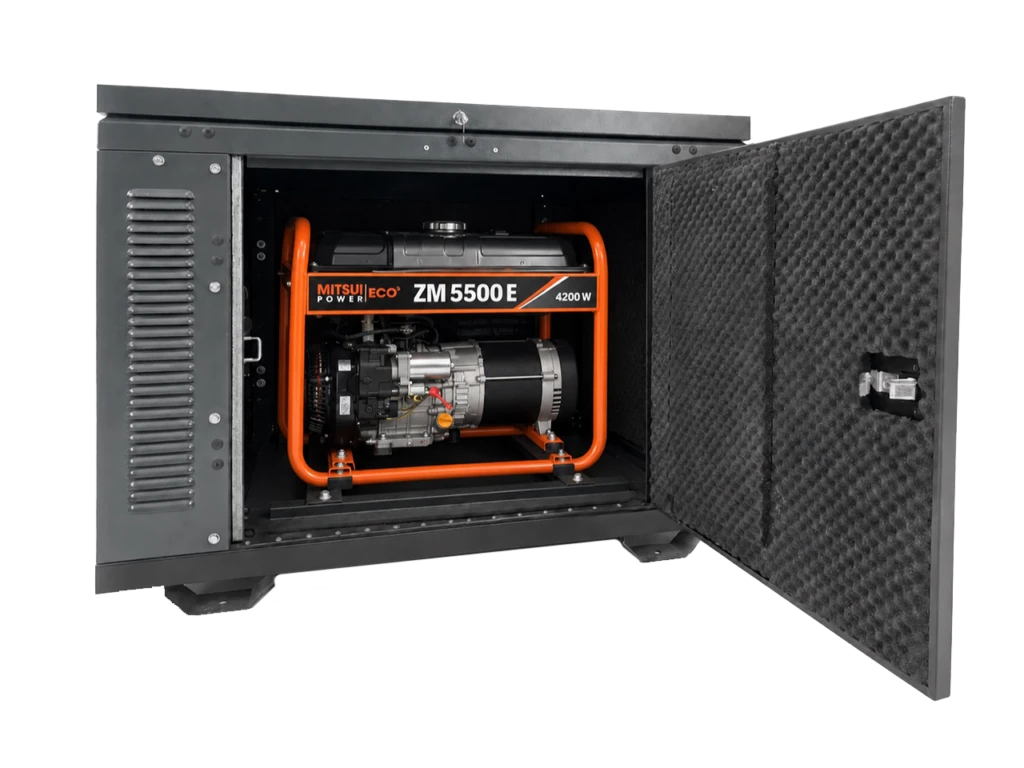 Бензиновый электрогенератор MITSUI ZM 5500 E в супертихом шумозащитном кожухе, 4,2 кВт, с зимним пакетом