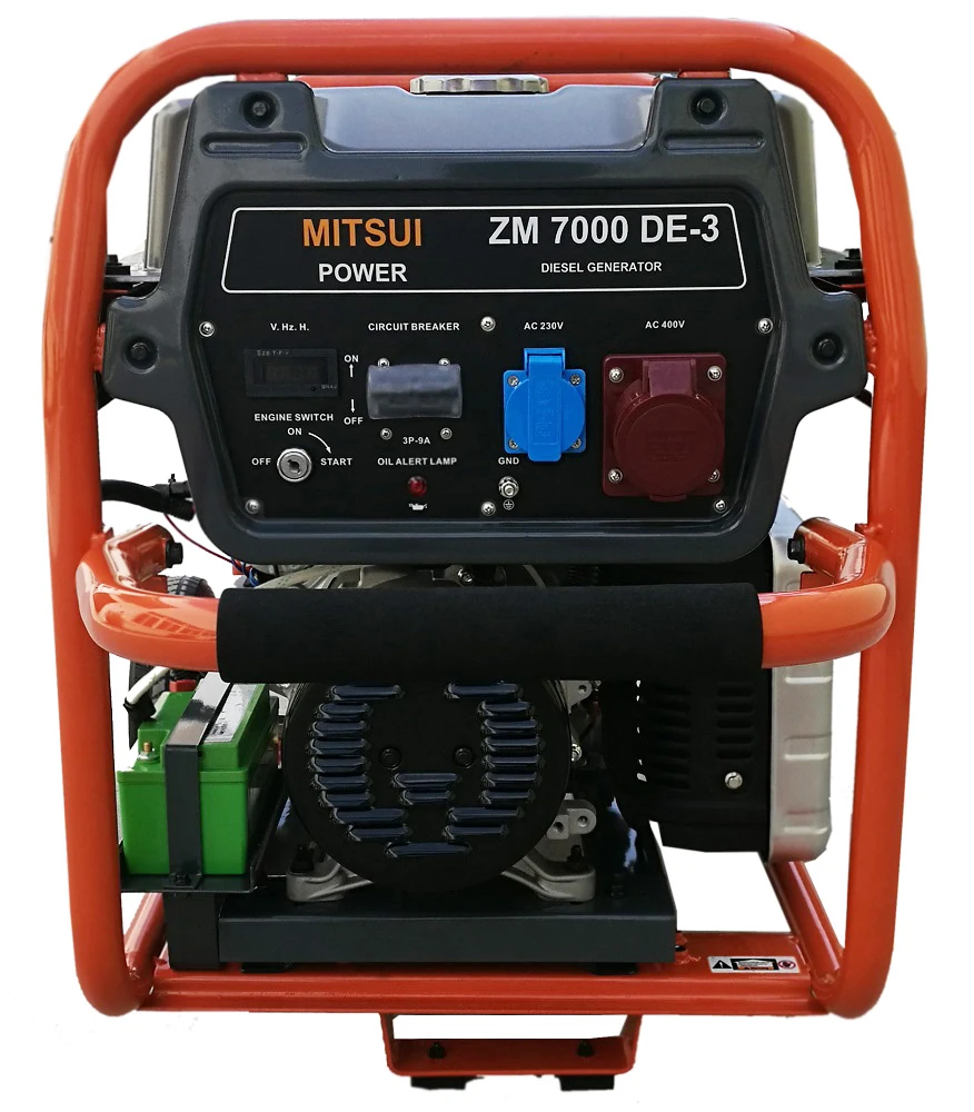 Дизельный электрогенератор MITSUI ZM 7000 DE-3, 4,8 кВт,380 В — фото