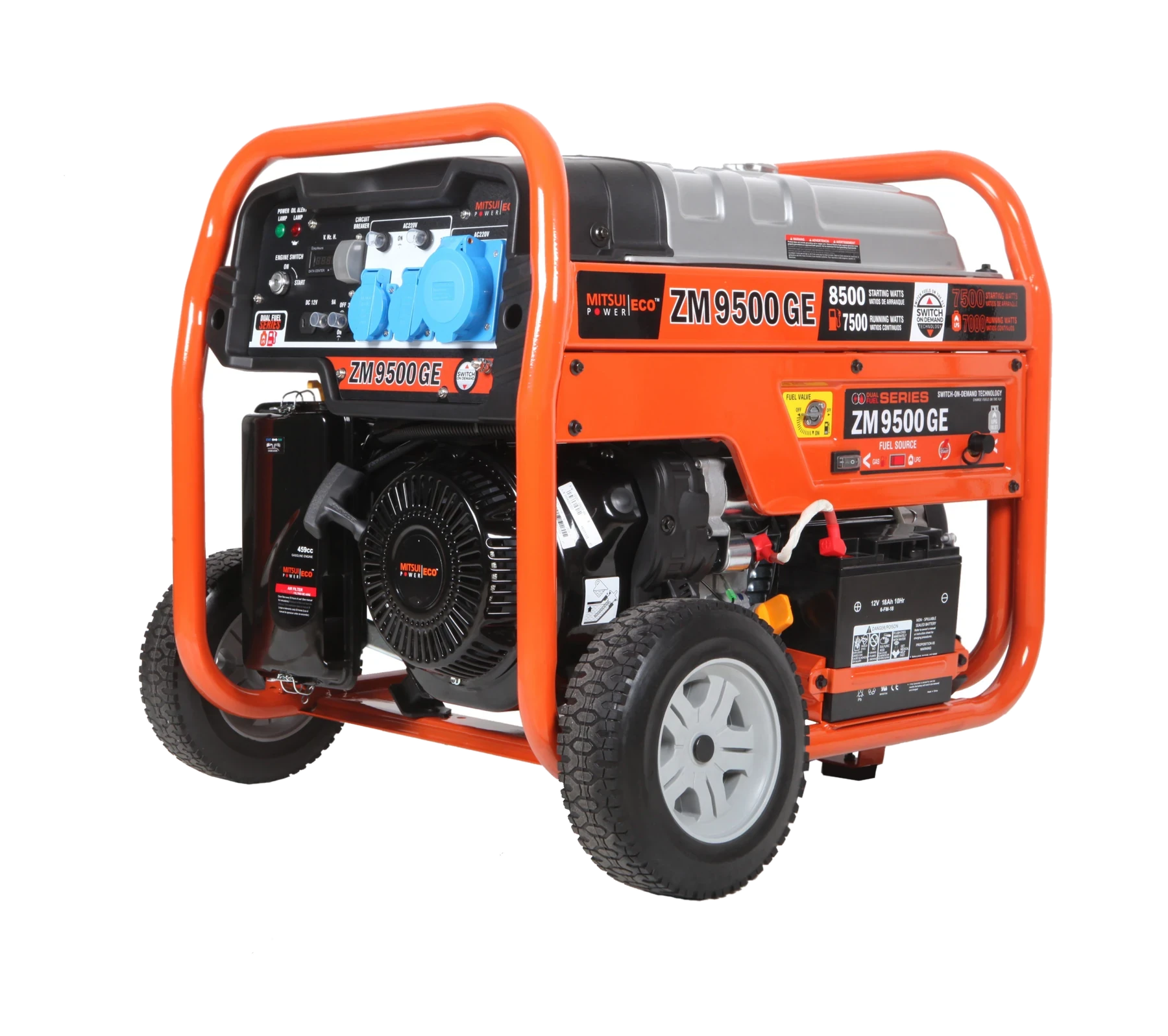 Двухтопливный электрогенератор <b>MITSUI ZM 9500 GE, 7,5 кВт</b>